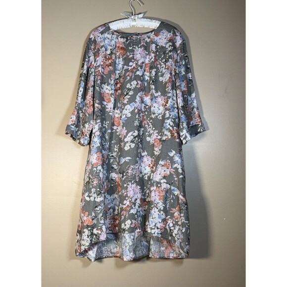 J. Jill Dresses & Skirts - J. Jill Love Linen Women's Lagenlook Floral Caraway Ruffle Hem Dress Sz 3XL